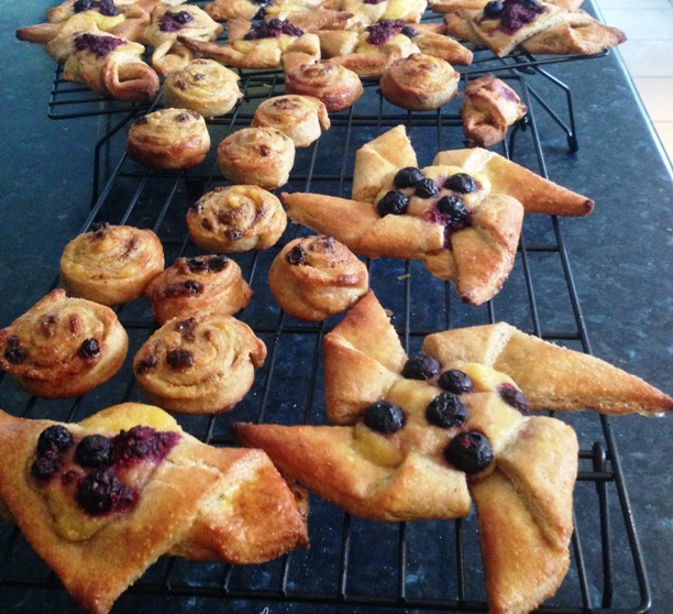 Danish pastries made with hundred percent whole wheat flour